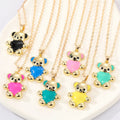 Gold Tone Enamel Koala Bear Pendant Necklaces in Seven Colors view 1