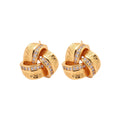 Gold Tone Woven Knot Stud Earrings Decorative Jewelry Pair view 5