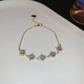 Blue Square Clear Square And Flower Crystal Bracelet Designs view 6
