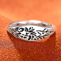 Floral Cutout Signet Ring In Gold Silver And Rose Tones view 5