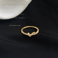 Gold Tone Clear Stone Rope Knot Band Ring For Women view 3