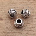Ornate Round Large-Hole Spacer Beads in Three Antique Finishes view 2
