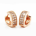 Crystal Open Heart Hoop Earrings in Three Finishes view 4