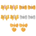 Stainless Steel Bow Stud Earrings Heart Glass Rhinestone Styles view 5