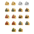 Triangle Pave Zircon Huggie Hoop Earrings Multicolor Gold Steel view 5