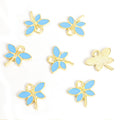 Four Wing Enamel Dragonfly Charms in Six Colors and Two Metal Tones view 6