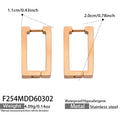 Rectangle Geometric Huggie Hoop Earrings Gold Rose Steel view 6