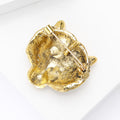 Openwork Tiger Face Brooch in Antique Gold or Silver view 4