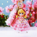 Jeweled Plaid Dress Doll Keychains in Seven Colors plus Assorted Option view 7