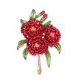 Red Green Daisy Enamel Four Designs Metal Brooch Pin view 1