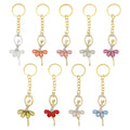 Ballerina Dancer Keychain Rhinestone Gold Ring Nine Colors view 5