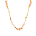 Freshwater Pearl and Shell Disc Beaded Necklace Gold Accents view 5