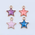Gold Tone Glitter Enamel Star Charms in Three Colors view 4