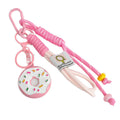 Woven Paracord Donut Charm Keychain with Carabiner Clip view 5