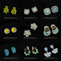 Assorted Gold Clip-On Earrings Enamel Stone Crystal view 1