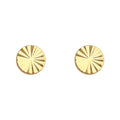 Mini Gold Round Starburst Disc Stud Earrings Metal Pair view 5