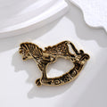 Gold Tone Horse Metal Brooch Pin 5 x 5.3 cm for Jackets and Lapels view 4