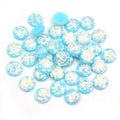 Round Floral Pattern Resin Cabochons in Eleven Colors view 6