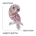 Crystal Owl Brooch in Four Pastel Color Metal Finishes view 6