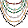 Beaded Daisy Flower Necklaces Color Stone Bead Chokers view 5