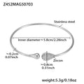 Open Bangle Bracelets Star Heart Coral Flower Zircon Steel view 9
