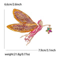 Winged Flower Fairy Brooch with Detailed Metal-tone Finish view 5