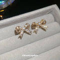 Crystal Bow Ear Cuff Pairs - 2 Styles Polished Decorative Design view 4