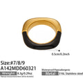 Enamel and Crystal Open Rings in Seven Gold Tone Color Styles view 10