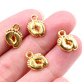 Tiny Baby Footprint Charms in Four Mixed Metal Tones view 4