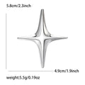 Polished Four Point Starburst Brooch in Two Metal Tones view 6