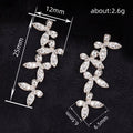 White Metal Pavé Butterfly Ear Crawler Earrings Pair view 4