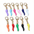 Slim Enamel Chili Pepper Charms with Lobster Clasps in 12 Colors view 1