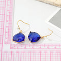 Gold Tone Large Faceted Crystal Teardrop Hook Earrings in Seven Colors view 2