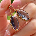 Oval Faceted Leverback Drop Earrings In Eight Color Variants view 8