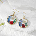 Round Pressed Flower Pendant Necklace and Earring Options view 3