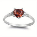 Heart-Shaped Solitaire Slim Ring In Ten Stone Colors view 7