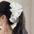 Layered Mesh Bow Hair Claw In Black Or White With Full Loops view 3