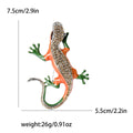 Textured Lizard Brooch in Orange and Blue Colorways view 6