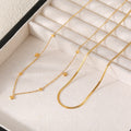 Gold Star Station Chain and Herringbone Necklace Styles view 4