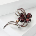 Heart Crystal Four Leaf Flower Brooch in Three Colorways view 3