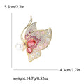 Crystal Butterfly Brooch with Pearl Accent in Two Colors view 4