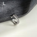 Silver Open Multi Band Ring Beaded Row Pavé Clear Stones view 4