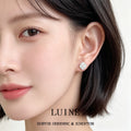 Silver Cushion Four Stone Zircon Stud Earrings Pair view 2