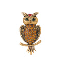 Owl Crystal Metal Brooch Pin 3 x 5.8 cm for Jackets and Lapels view 1