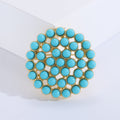 Round Spiral Bead Cluster Brooch in Four Bright Colors view 8