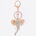 Rose Gold Rhinestone Elephant Head Keychain Lobster Clasp view 5