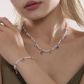 Faux Pearl Heart Charm Necklace Bracelet Gold Or Steel Tone view 2