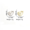Crystal Double Heart Charms with Black Enamel Outlines view 3