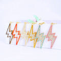 Rhinestone Lightning Bolt Metal Keychain With Lobster Clasp, Seven Options view 4