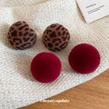 Round Flocked Stud Earrings - 2 Styles Polished Decorative Design view 1